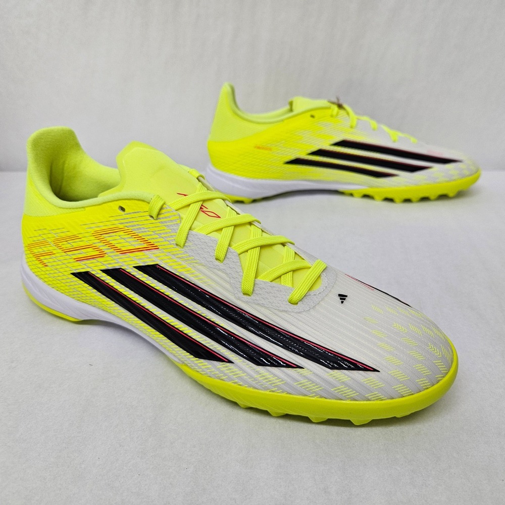 Adidas‎ F50 League TF Turf Soccer Cleats JR8978 Solar Yellow Black Men Size 8.5